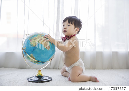 Little two cute babies photo. Baby wearing diaper in white bedroom. 262 Little two cute babies photo. Baby wearing diaper in white bedroom. 262 47337857