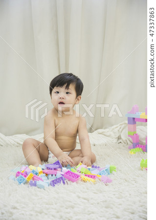 Little two cute babies photo. Baby wearing diaper in white bedroom. 276 Little two cute babies photo. Baby wearing diaper in white bedroom. 276 47337863