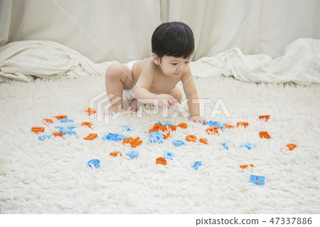 Little two cute babies photo. Baby wearing diaper in white bedroom. 249 Little two cute babies photo. Baby wearing diaper in white bedroom. 249 47337886