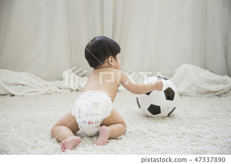 Little two cute babies photo. Baby wearing diaper in white bedroom. 223 Little two cute babies photo. Baby wearing diaper in white bedroom. 223 47337890