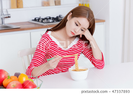 Beautiful young woman's daily life concept photo 042 47337893