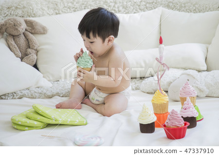 Little two cute babies photo. Baby wearing diaper in white bedroom. 260 Little two cute babies photo. Baby wearing diaper in white bedroom. 260 47337910