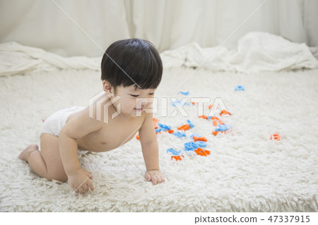 Little two cute babies photo. Baby wearing diaper in white bedroom. 251 Little two cute babies photo. Baby wearing diaper in white bedroom. 251 47337915