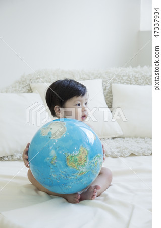 Little two cute babies photo. Baby wearing diaper in white bedroom. 236 Little two cute babies photo. Baby wearing diaper in white bedroom. 236 47337934