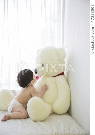 Little two cute babies photo. Baby wearing diaper in white bedroom. 271 Little two cute babies photo. Baby wearing diaper in white bedroom. 271 47338008