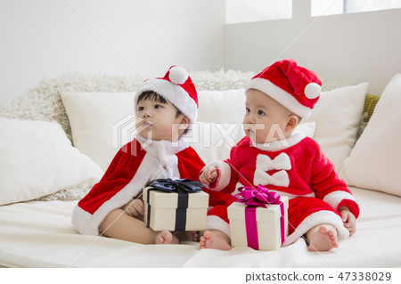 Little two cute babies photo. Baby wearing diaper in white bedroom. 137 Little two cute babies photo. Baby wearing diaper in white bedroom. 137 47338029