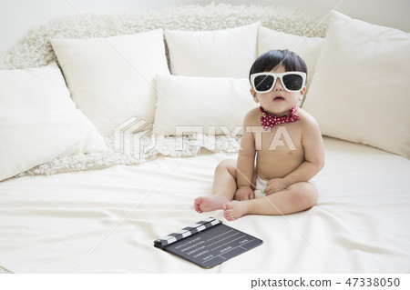 Little two cute babies photo. Baby wearing diaper in white bedroom. 229 Little two cute babies photo. Baby wearing diaper in white bedroom. 229 47338050