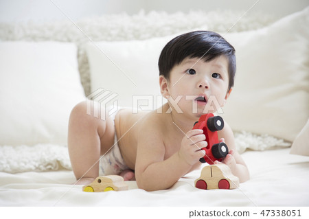 Little two cute babies photo. Baby wearing diaper in white bedroom. 228 Little two cute babies photo. Baby wearing diaper in white bedroom. 228 47338051