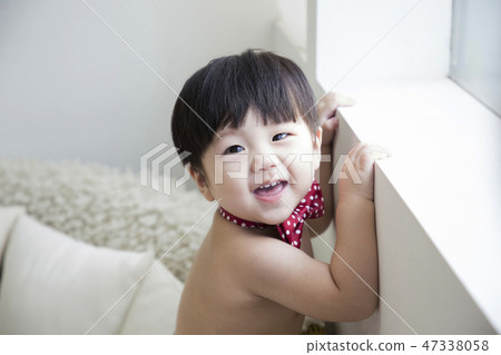Little two cute babies photo. Baby wearing diaper in white bedroom. 226 Little two cute babies photo. Baby wearing diaper in white bedroom. 226 47338058