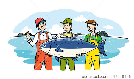 Hand Drawing Cartoon Of Farmer And Fisherman Stock Illustration 47338166 Pixta