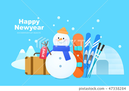 Merry Christmas and happy new year. Modern flat style vector illustration. 010 Merry Christmas and happy new year. Modern flat style vector illustration. 010 47338284