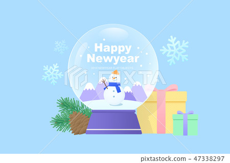 Merry Christmas and happy new year. Modern flat style vector illustration. 009 Merry Christmas and happy new year. Modern flat style vector illustration. 009 47338297