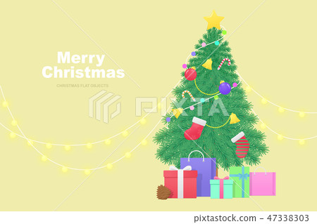 Merry Christmas and happy new year. Modern flat style vector illustration. 005 47338303