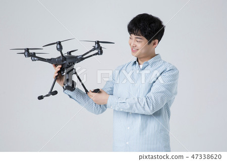 Portrait of a cheerful young man isolated photo 022 47338620