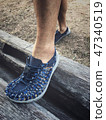 travel sandal adventure in mountain 47340519