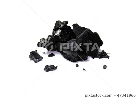 Hardwood charcoal isolated on white background Hardwood charcoal isolated on white background 47341966