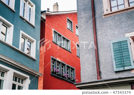 Old vintage buildings in Zurich Old town Altstadt 47343374