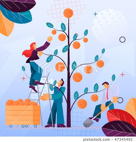 Illustration Picking Fruit Financial Investment 47345492