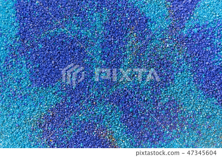 Layered colorful sand pattern. Marble style background. Blue and gold powder texture. 47345604