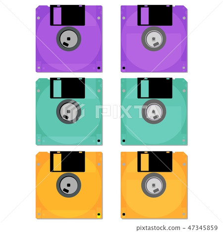 Old floppy. Outdated computer technology. 47345859