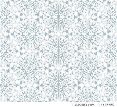 Abstract geometric pattern with lines, snowflakes. 47346760