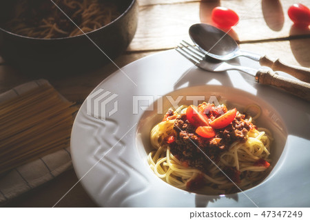 Italian spaghetti bolognese Italian spaghetti bolognese 47347249