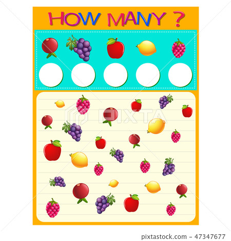 插图素材: how many worksheet with many fruits 查看全部