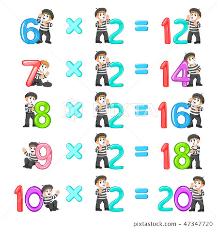 the number multiplication from 12 until 20  47347720