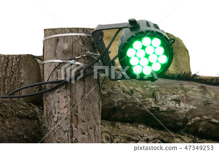 Stage LED spot light with green mood Stage LED spot light with green mood 47349253