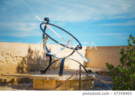metal old monument in the castle 47349463