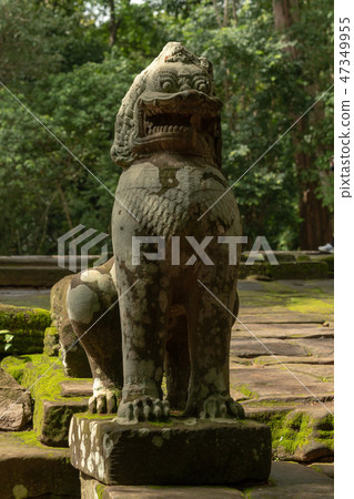 Stone lion guards entrance to Ta Prohm 47349955