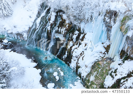 Winter Hokkaido _ White beard waterfall Winter Hokkaido _ White beard waterfall 47350133