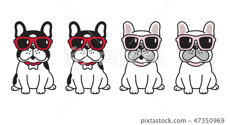 dog vector french bulldog sunglasses icon cartoon  47350969