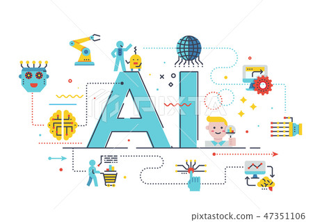 AI (artificial intelligence) concept illustration 47351106