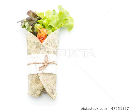 wrap salad roll with chicken and spinach wrap salad roll with chicken and spinach 47351557