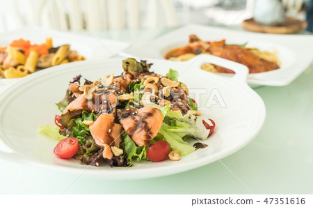 salad with smoke salmon salad with smoke salmon 47351616