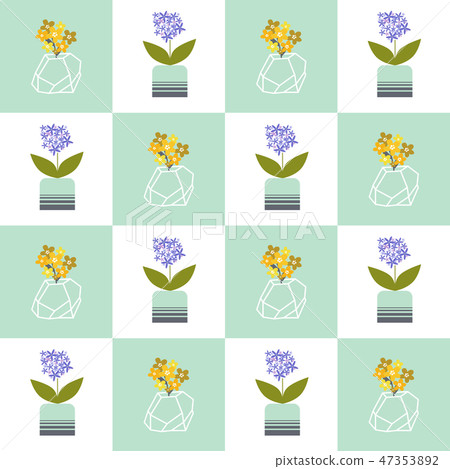 Seamless flowers, plant pots pattern, warp gift Seamless flowers, plant pots pattern, warp gift 47353892