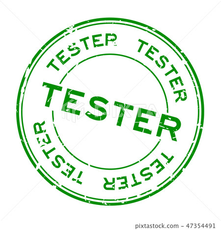 Grugne green tester word round rubber seal stamp 47354491