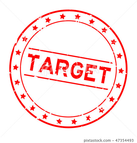 Grunge red target word round rubber seal stamp 47354493
