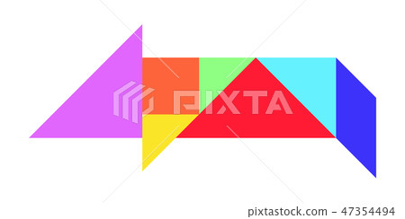 Color tangram puzzle in pig shape 47354494
