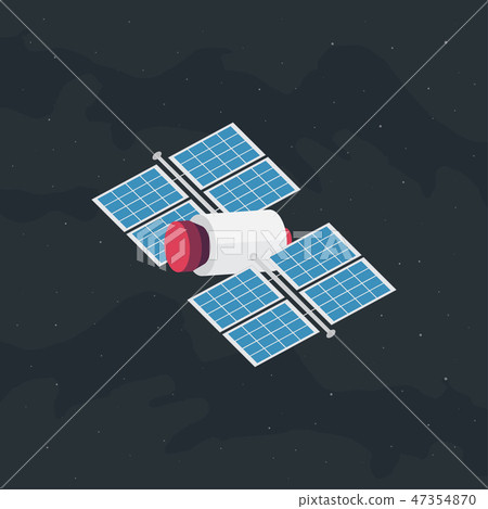 Satellite in space flat design Satellite in space flat design 47354870