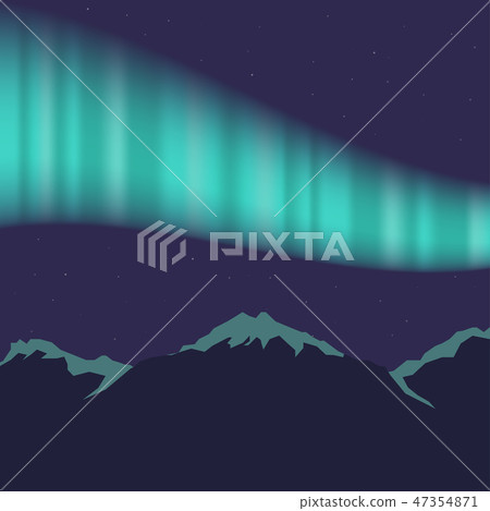 Aurora above silhouette of mountain Aurora above silhouette of mountain 47354871