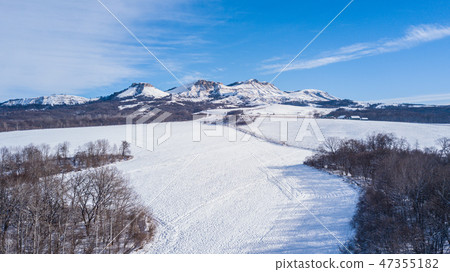 Beautiful Morning Winter Mountain Sunny Landscape. Location place Psebai, Russia. 47355182