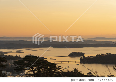 清晨松島福浦橋福倉島 47356389