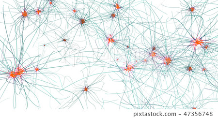 Transmitting Synapse Neuron Or Nerve Cell Stock Illustration