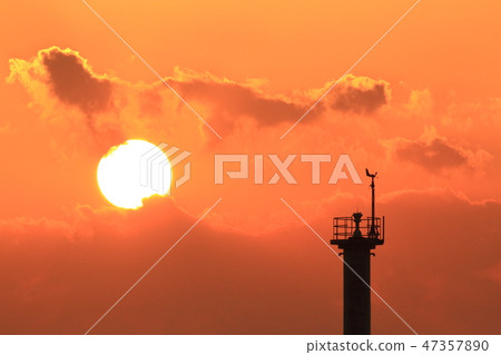 Omuta City Miike Harbor Evening landscape, Omuta City Miike Harbor Evening landscape, 47357890