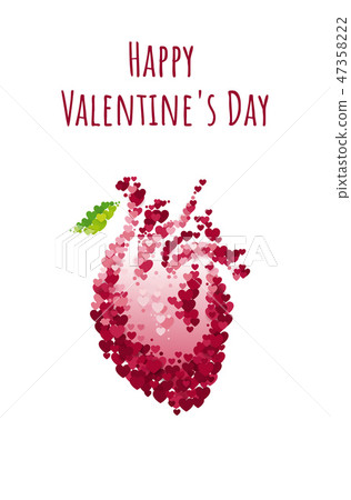 St Valentine's day greeting card with anatomical human heart. Vector illustration collection St Valentine's day greeting card with anatomical human heart. Vector illustration collection 47358222