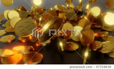 Falling gold coins. The concept of success Falling gold coins. The concept of success 47358636