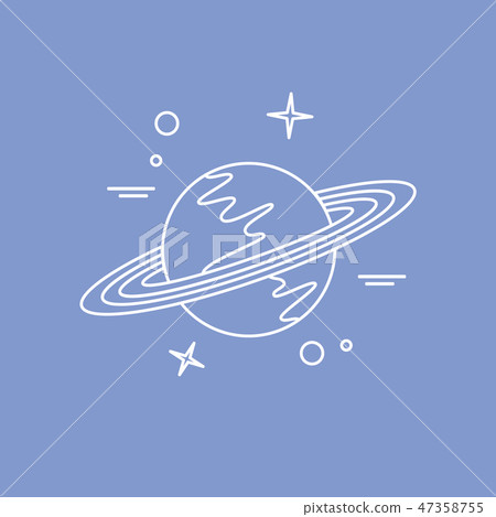 Vector icon planet Saturn with rings Astronomy. Vector icon planet Saturn with rings Astronomy. 47358755