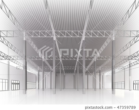 sketch design of interior warehouse, 3d rendering sketch design of interior warehouse, 3d rendering 47359789